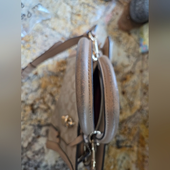 Coach Signature Canvas Beige Satchel Bag - Picture 6 of 6